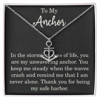 To My Anchor Necklace Thank You Necklace Anchor Pendant For Wife Husband Friend Meaningful Gift Ideas Christmas Birthday Motivational Inspirational