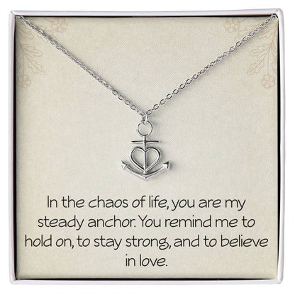 Wife Necklace from Husband Anchor Necklace Gift With Heartfelt Message Loving Gift Spouse Anniversary Jewely Birthday Christmas Motivational Inspirational