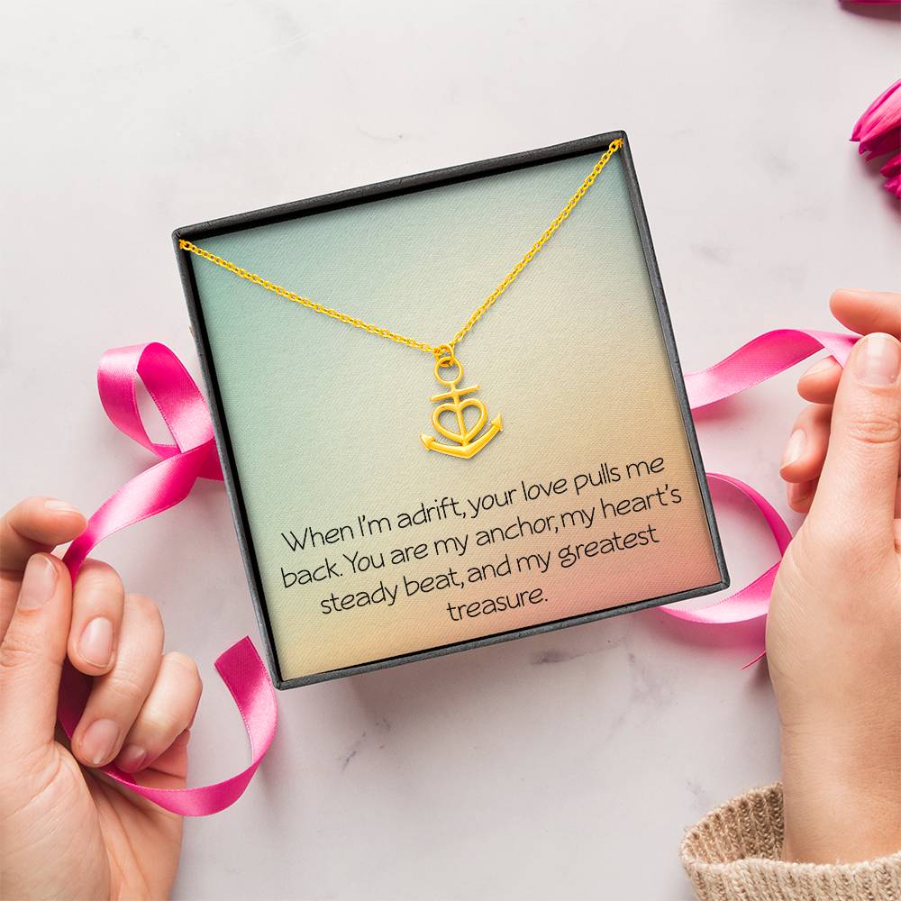 Valentine's Necklace for Women Anchor Necklace With Sentimental Message Anniversary Jewelry for Her Women Christmas Birthday Motivational Inspirational