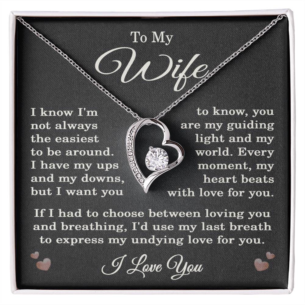 Wife I Love You Necklace for Wife from Husband To My Wife Gift Jewelry for Her Women Forever Love Pendant