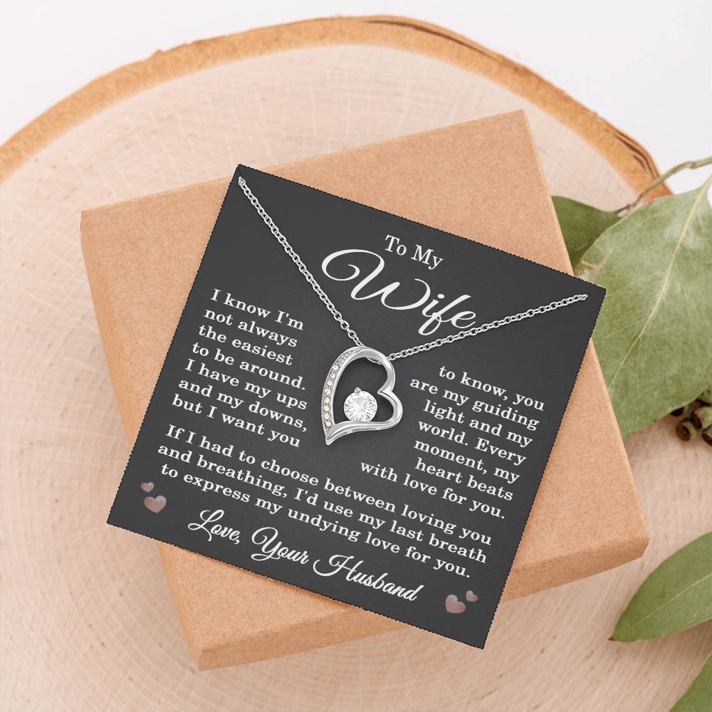 Wife Love Your Husband Necklace for Wife from Husband To My Wife Gift Jewelry for Her Women Forever Love Pendant