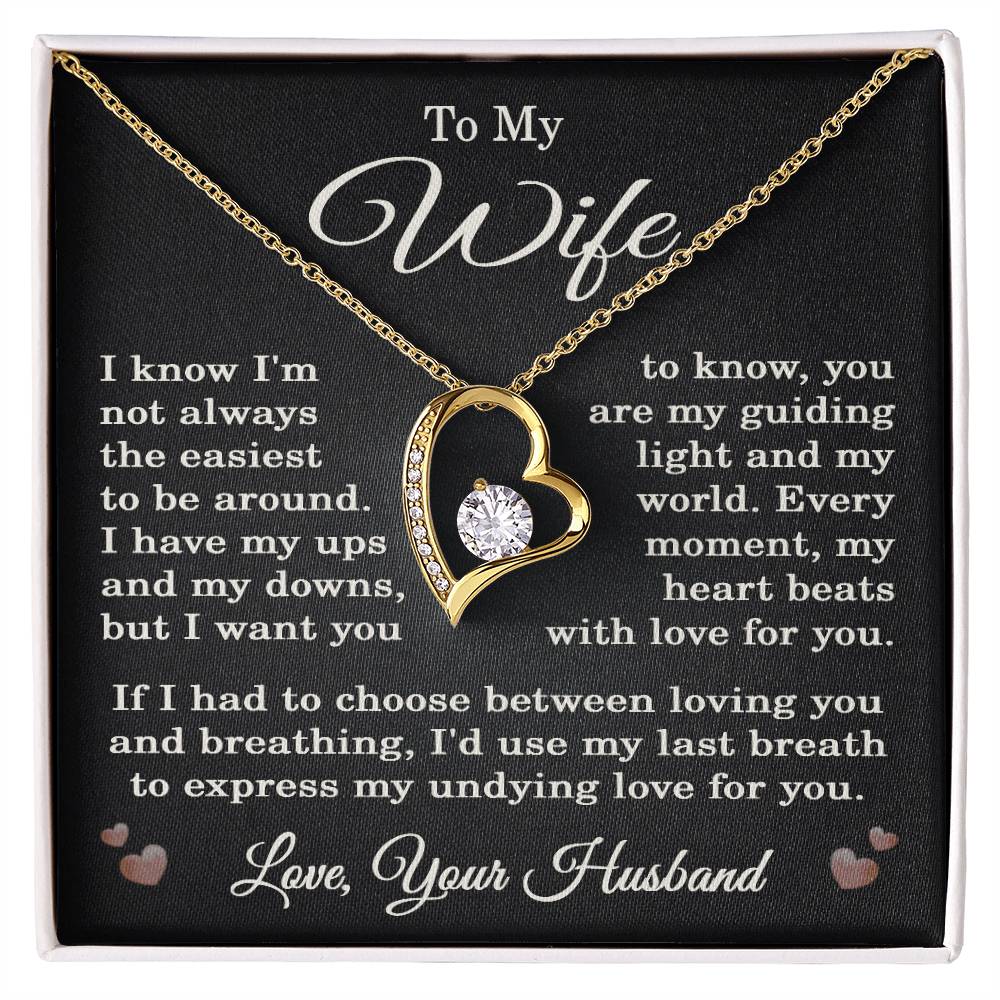 Wife Love Your Husband Necklace for Wife from Husband To My Wife Gift Jewelry for Her Women Forever Love Pendant