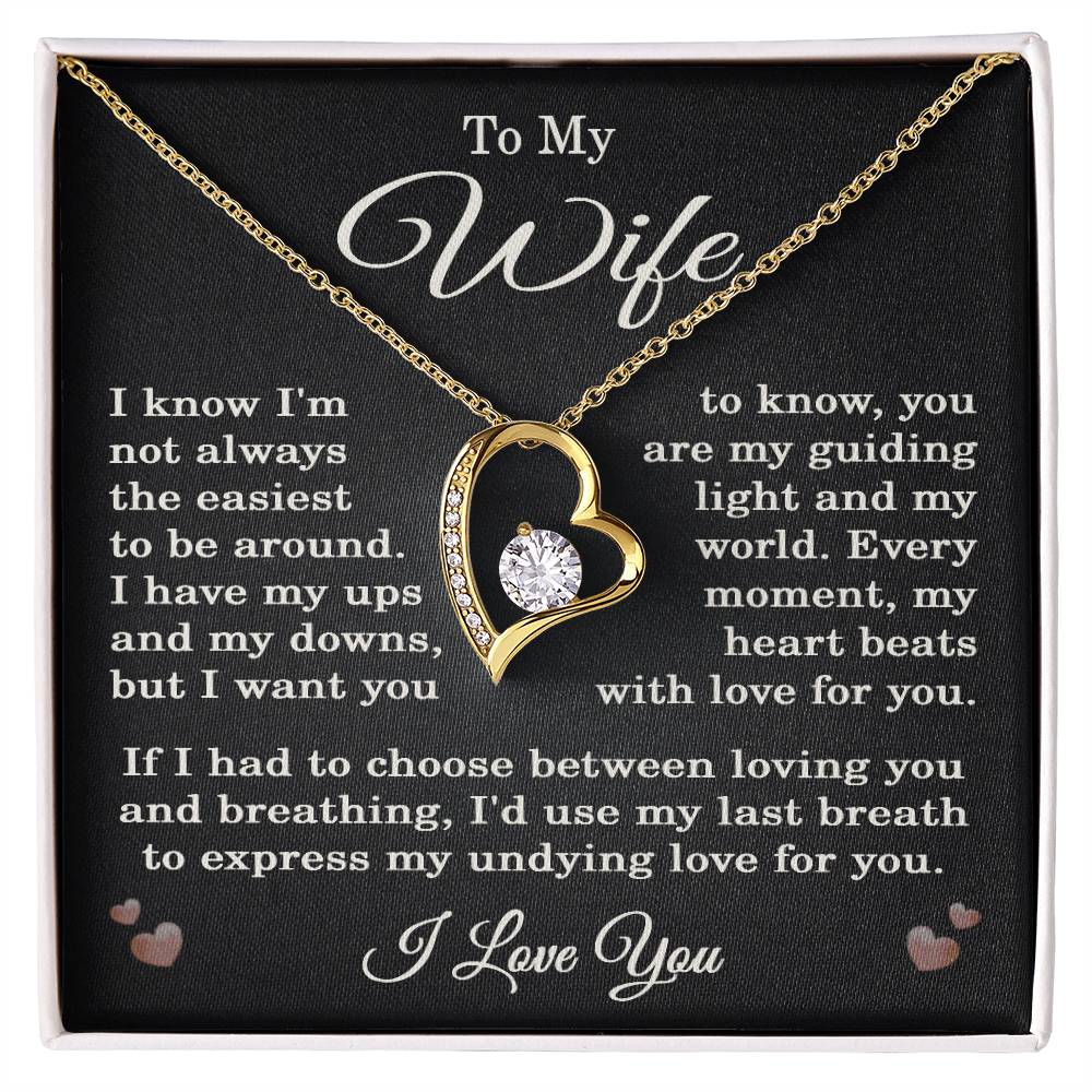 Wife I Love You Necklace for Wife from Husband To My Wife Gift Jewelry for Her Women Forever Love Pendant