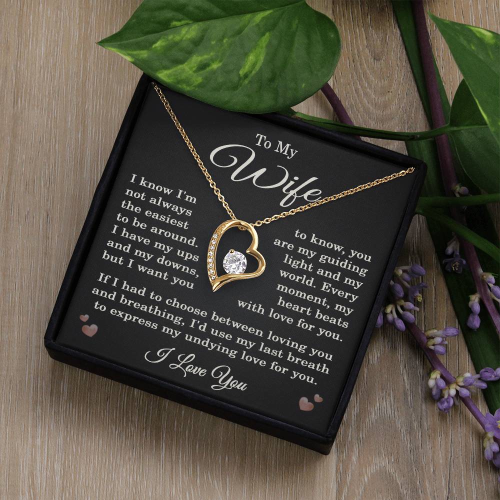 Wife I Love You Necklace for Wife from Husband To My Wife Gift Jewelry for Her Women Forever Love Pendant