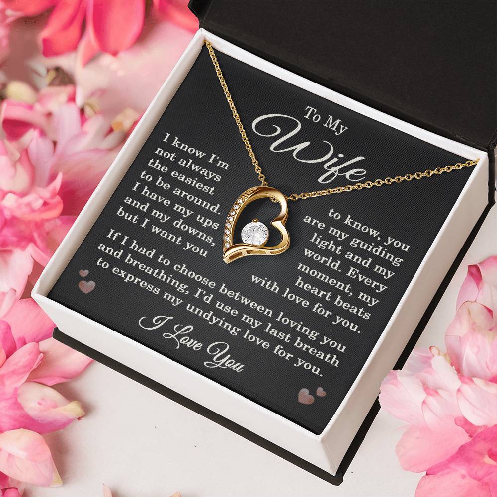 Wife I Love You Necklace for Wife from Husband To My Wife Gift Jewelry for Her Women Forever Love Pendant