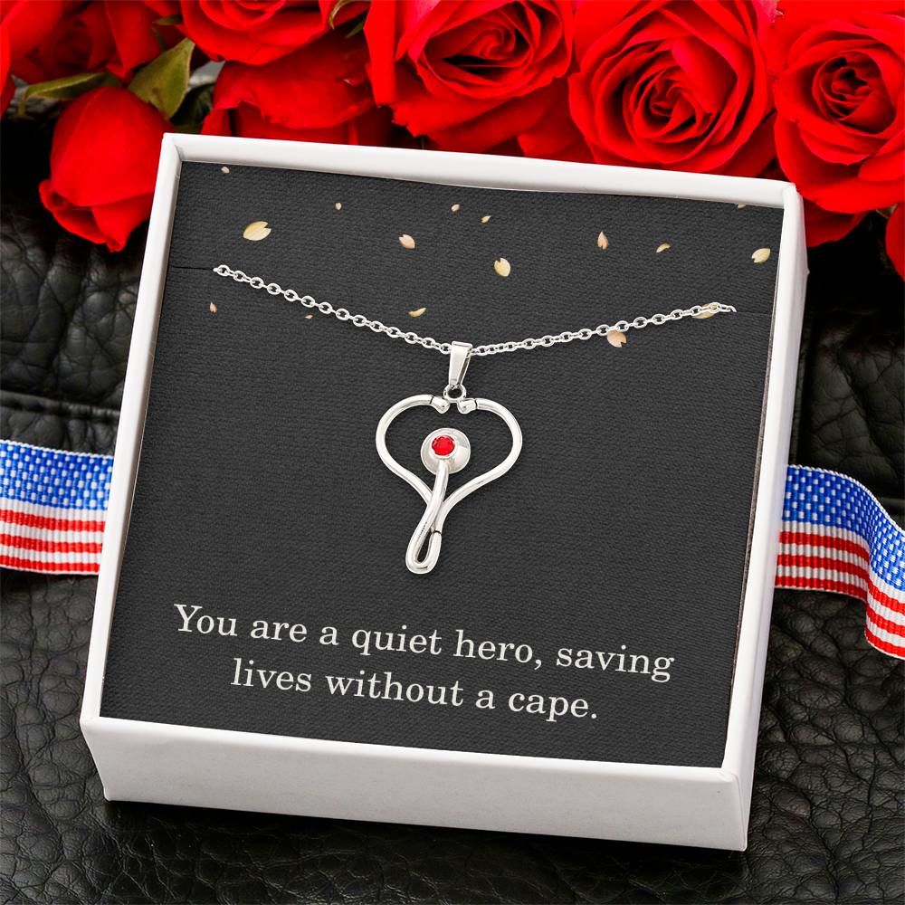 Nurse Necklace Nurse Christmas Gift Nurse Appreciation Gift Nursing Gift for Women You Are A Quiet Hero Saving Lives Without A Cape