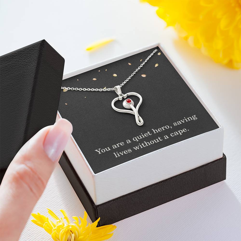 Nurse Necklace Nurse Christmas Gift Nurse Appreciation Gift Nursing Gift for Women You Are A Quiet Hero Saving Lives Without A Cape