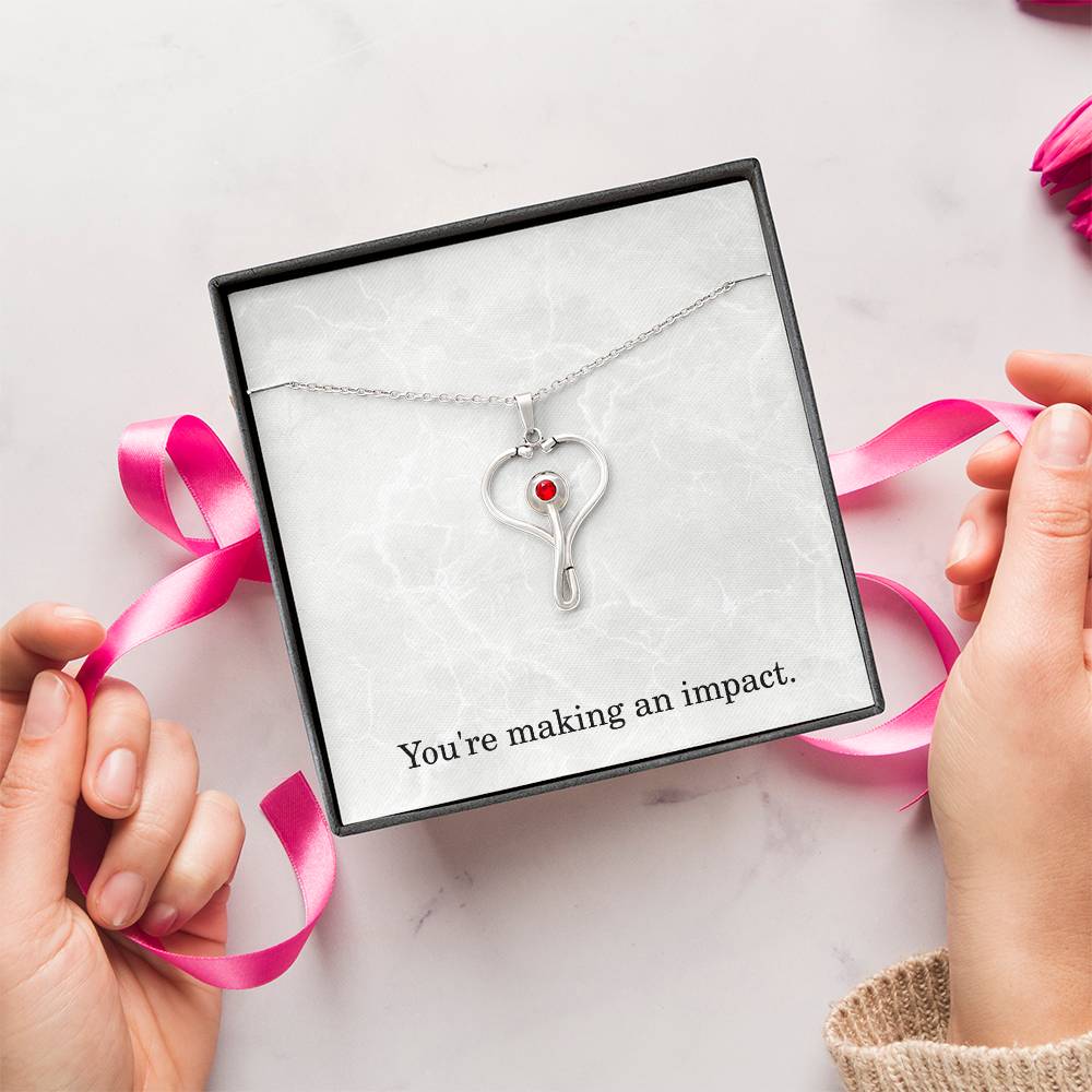 You're Making An Impact Nurse Necklace Nurse Christmas Gift Nurse Appreciation Gift Nursing Gift