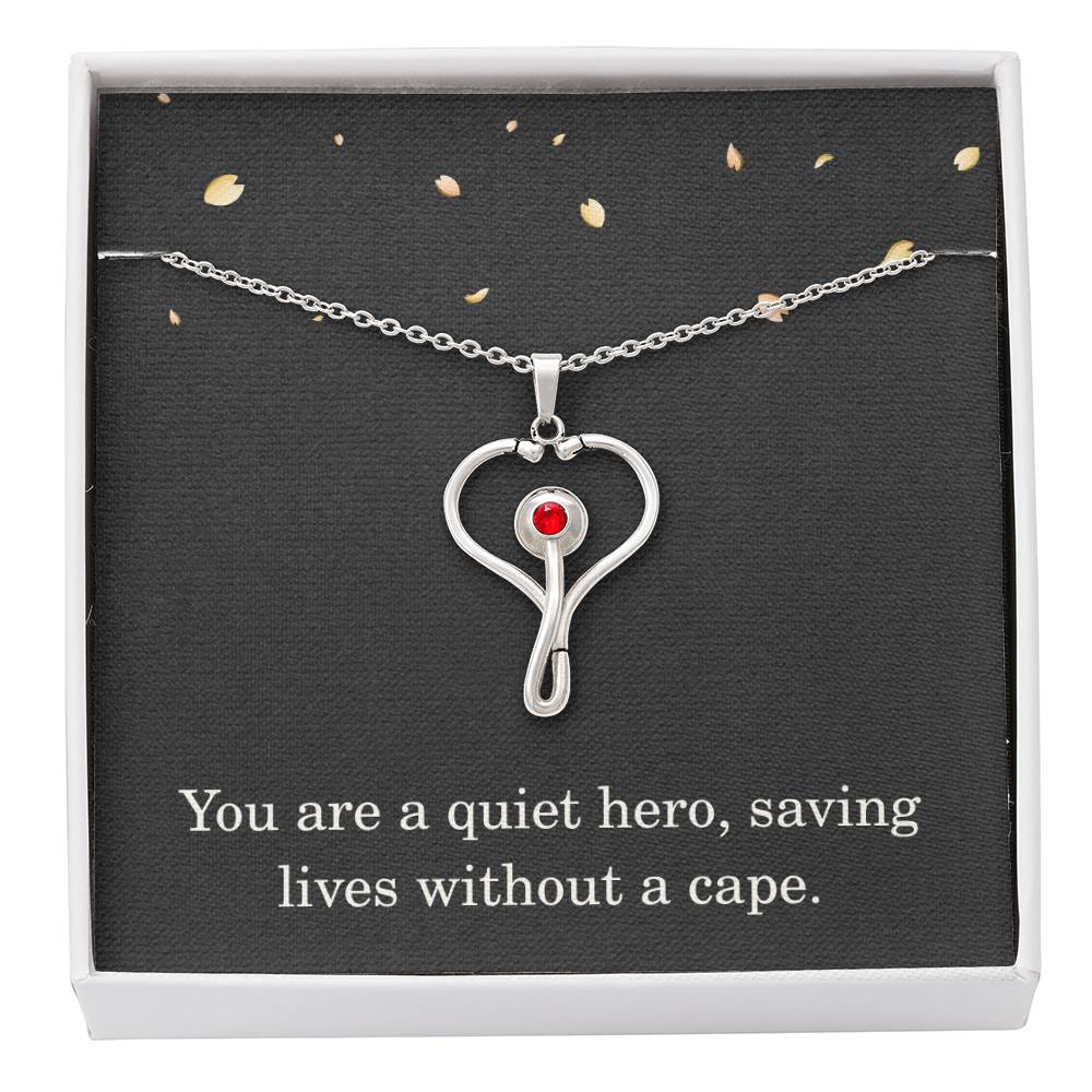 Nurse Necklace Nurse Christmas Gift Nurse Appreciation Gift Nursing Gift for Women You Are A Quiet Hero Saving Lives Without A Cape