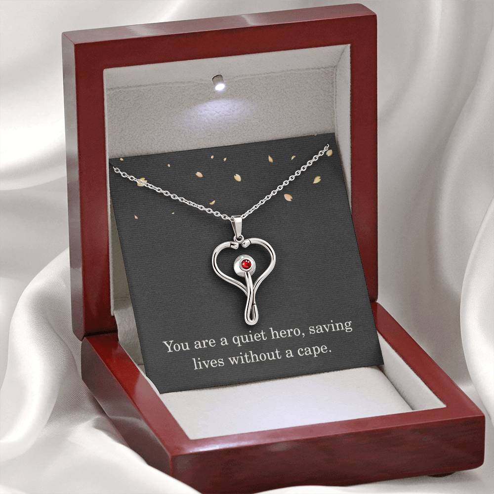 Nurse Necklace Nurse Christmas Gift Nurse Appreciation Gift Nursing Gift for Women You Are A Quiet Hero Saving Lives Without A Cape