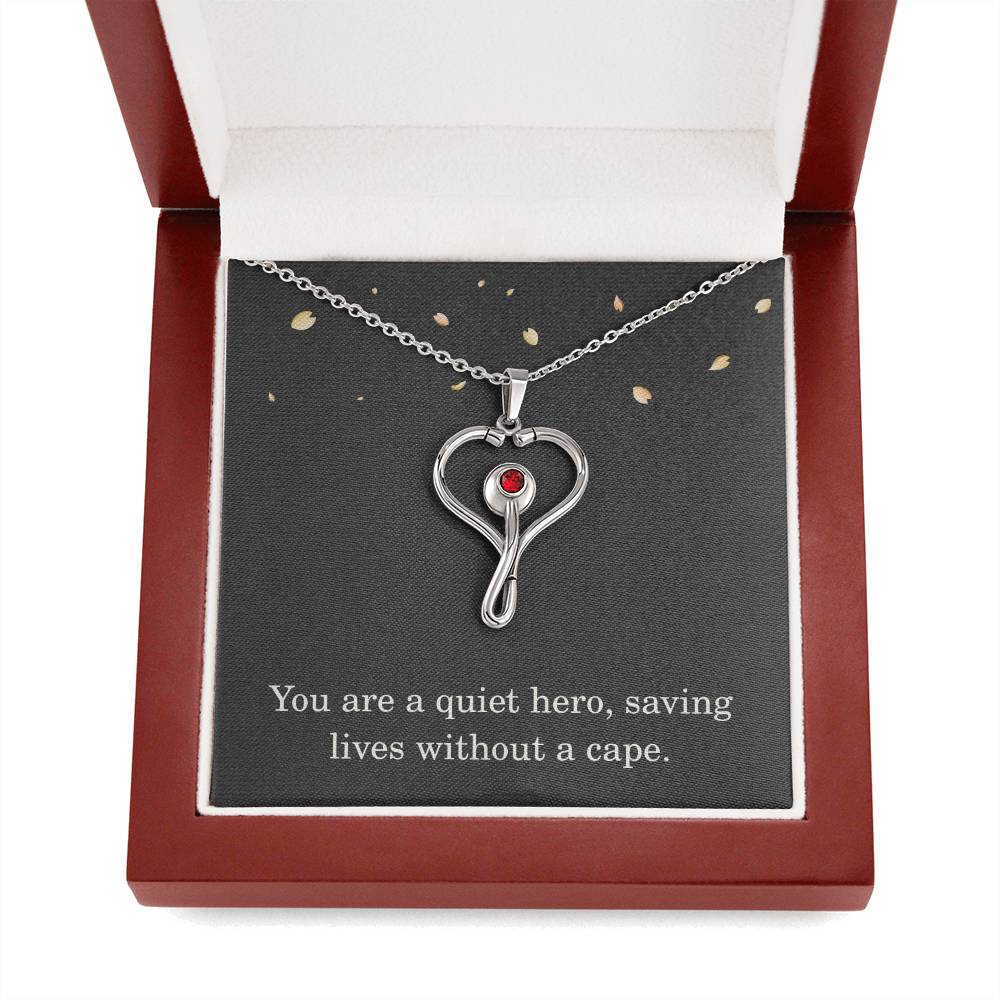 Nurse Necklace Nurse Christmas Gift Nurse Appreciation Gift Nursing Gift for Women You Are A Quiet Hero Saving Lives Without A Cape