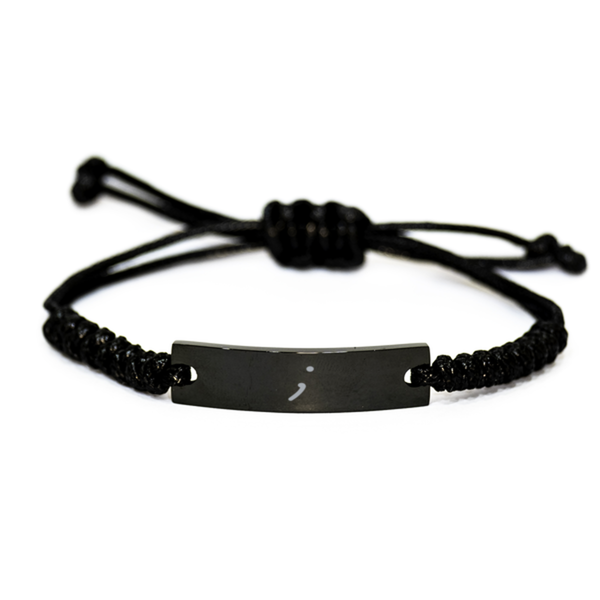 Semi Colon Bracelet Semicolon Black Rope Bracelet for Him Her