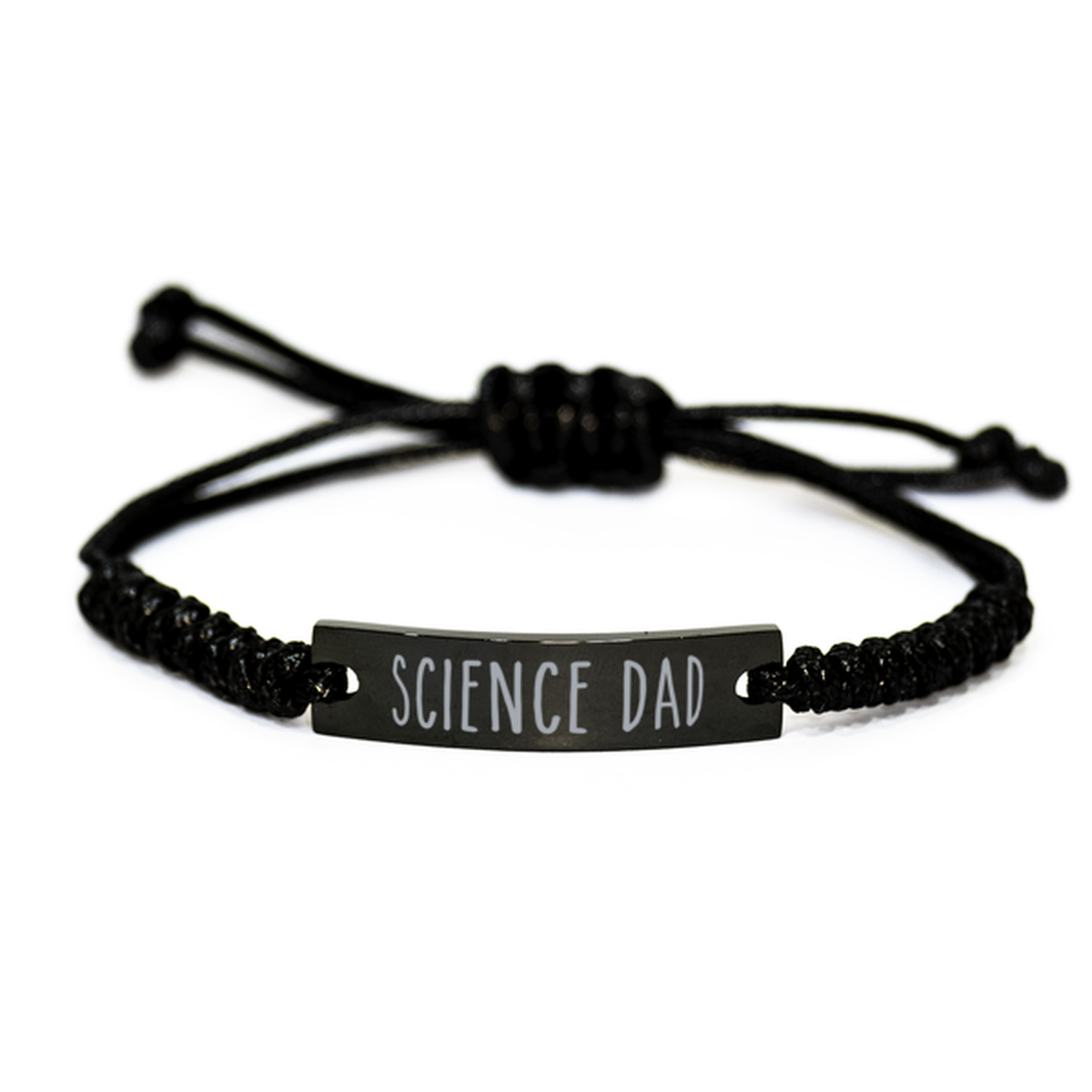 Science Dad Bracelet Fathers Day Jewelry from Son Christmas Birthday Black Rope Bracelet