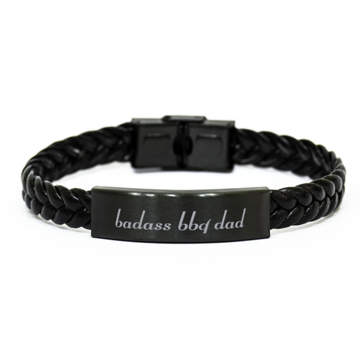 Badass Bbq Dad Bracelet Fathers Day Gift From Daughter Christmas Birthday Black Leather Bracelet