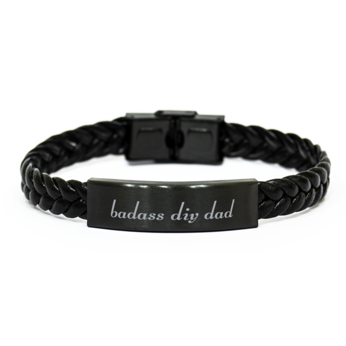 Badass Diy Dad Bracelet Fathers Day Gift From Daughter Christmas Birthday Black Leather Bracelet