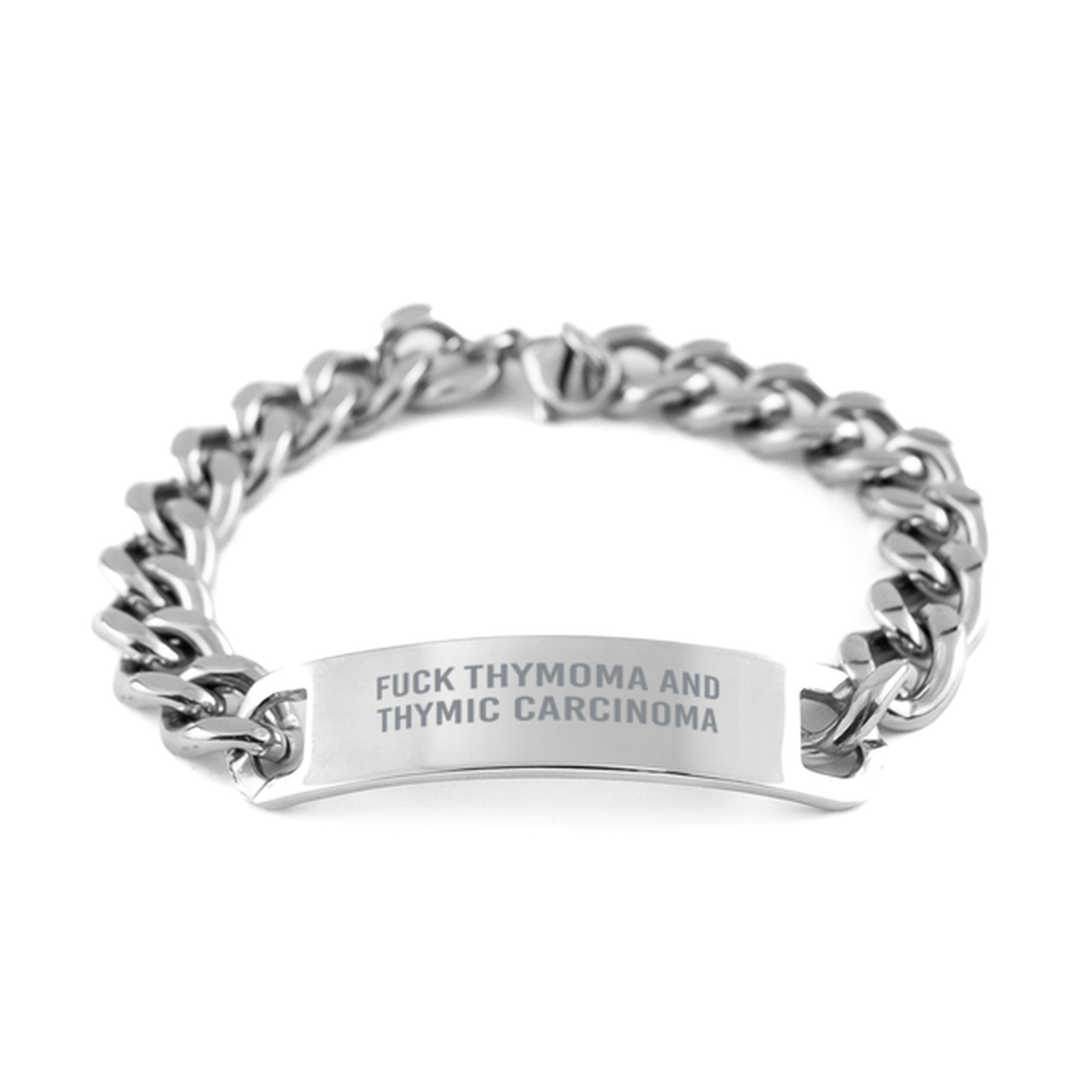 Thymoma and Thymic Carcinoma Cancer Bracelet Cuban Link Stainless Steel Bracelet