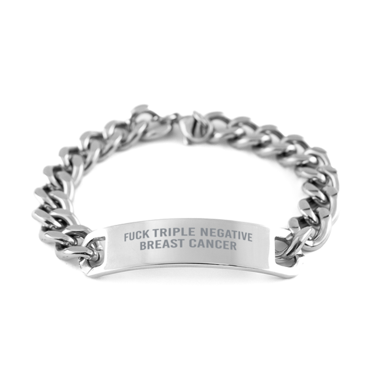 Triple Negative Breast Cancer Cancer Bracelet Cuban Link Stainless Steel Bracelet