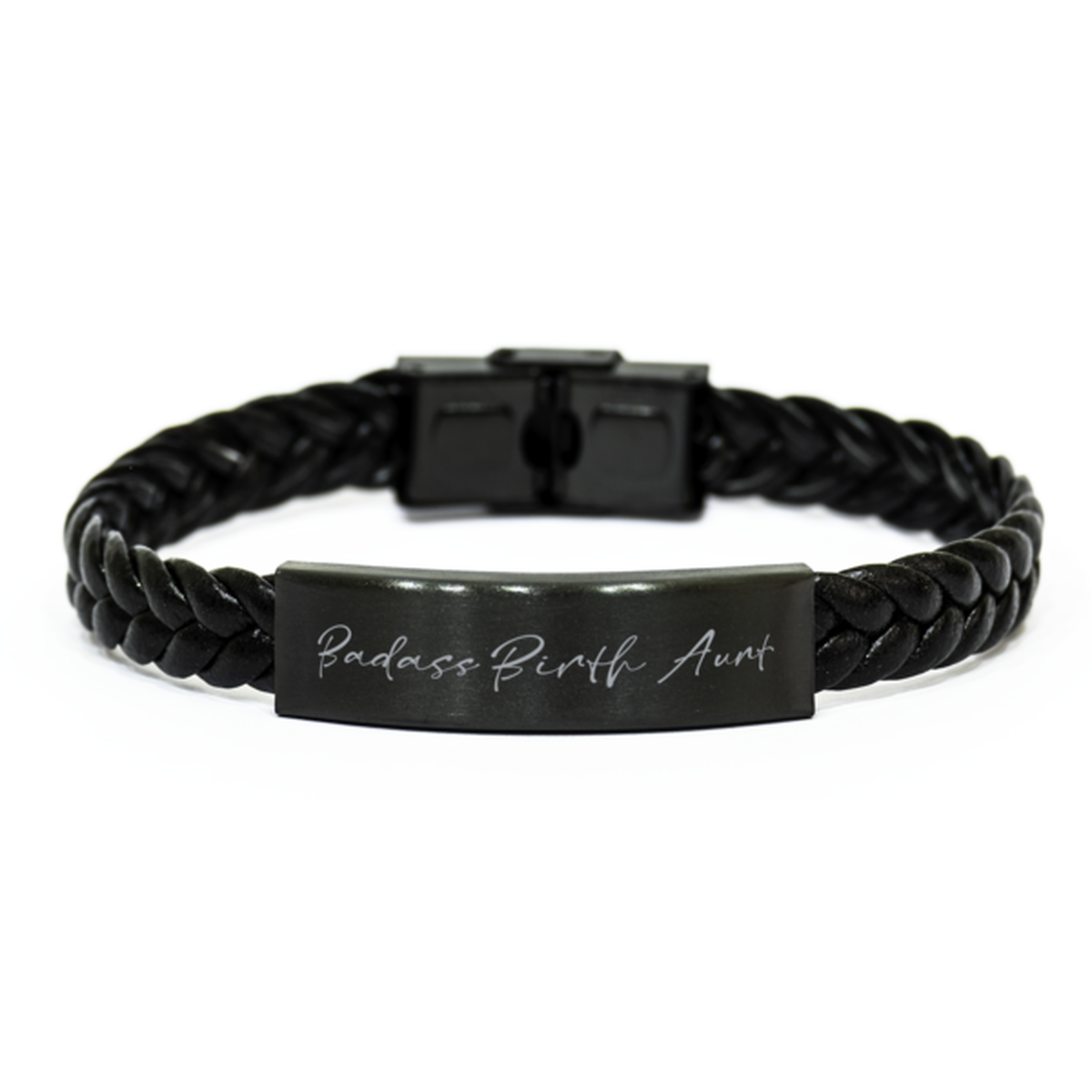 Badass Birth Aunt Gift for Her Women Braided Bracelet Funny Jewelry Him Men