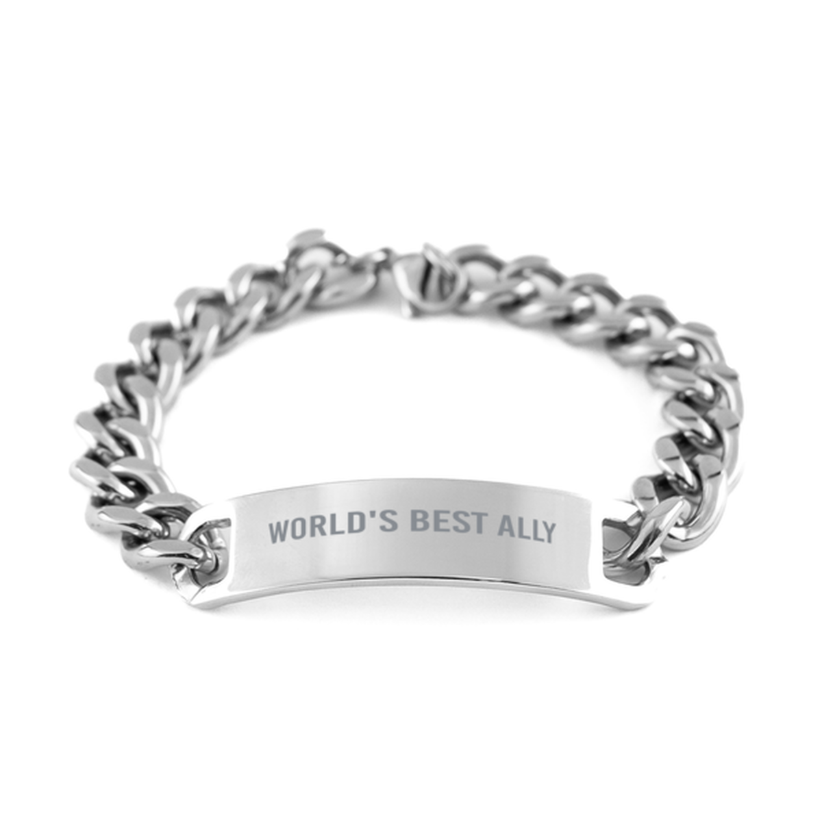 Worlds Best Ally Bracelet Stainless Steel Cuban Link Bracelet Him Men