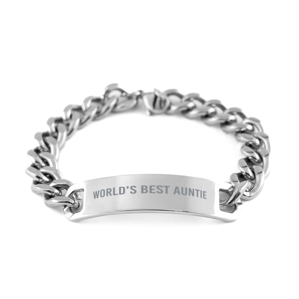 Worlds Best Auntie Bracelet Stainless Steel Cuban Link Bracelet Him Men