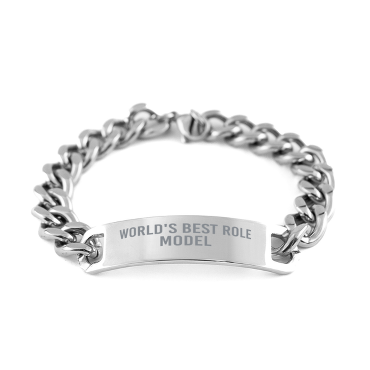 Worlds Best Role Model Bracelet Stainless Steel Cuban Link Bracelet Him Men