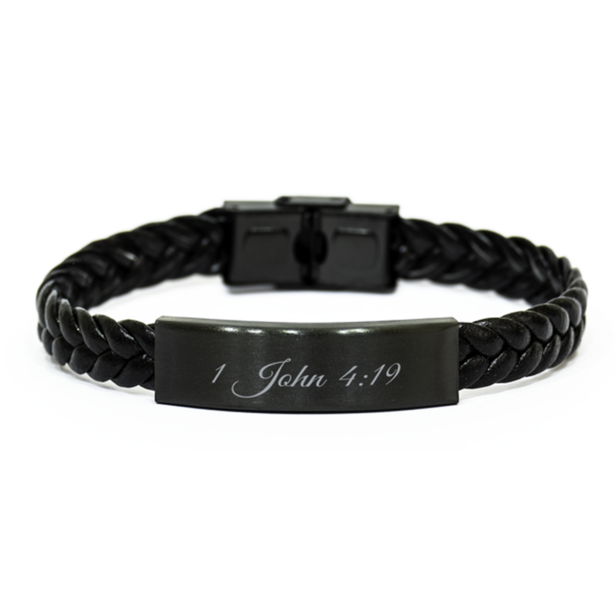 1 John 4 19 Bracelet Braided Leather