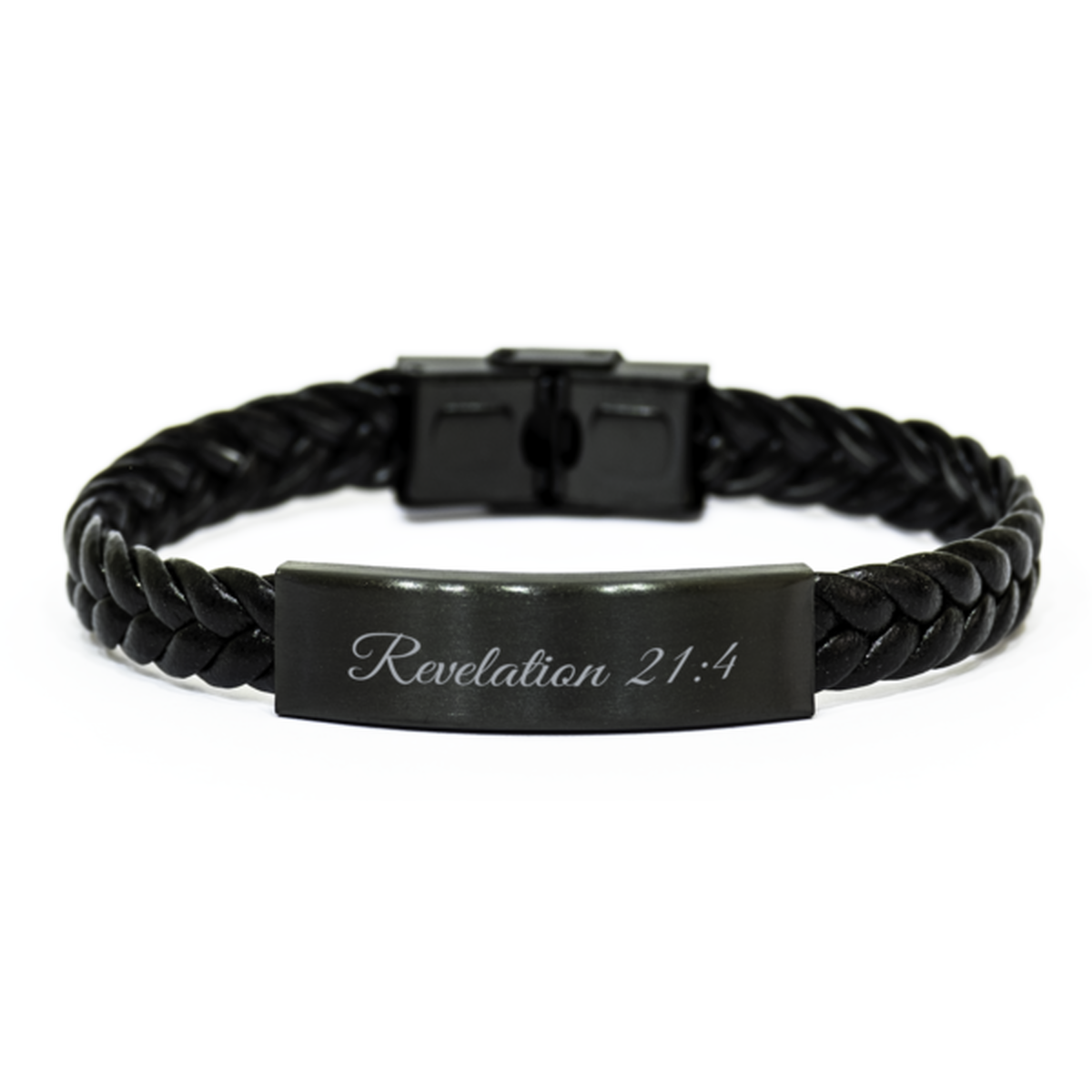 Revelation 21 4 Bracelet Braided Leather