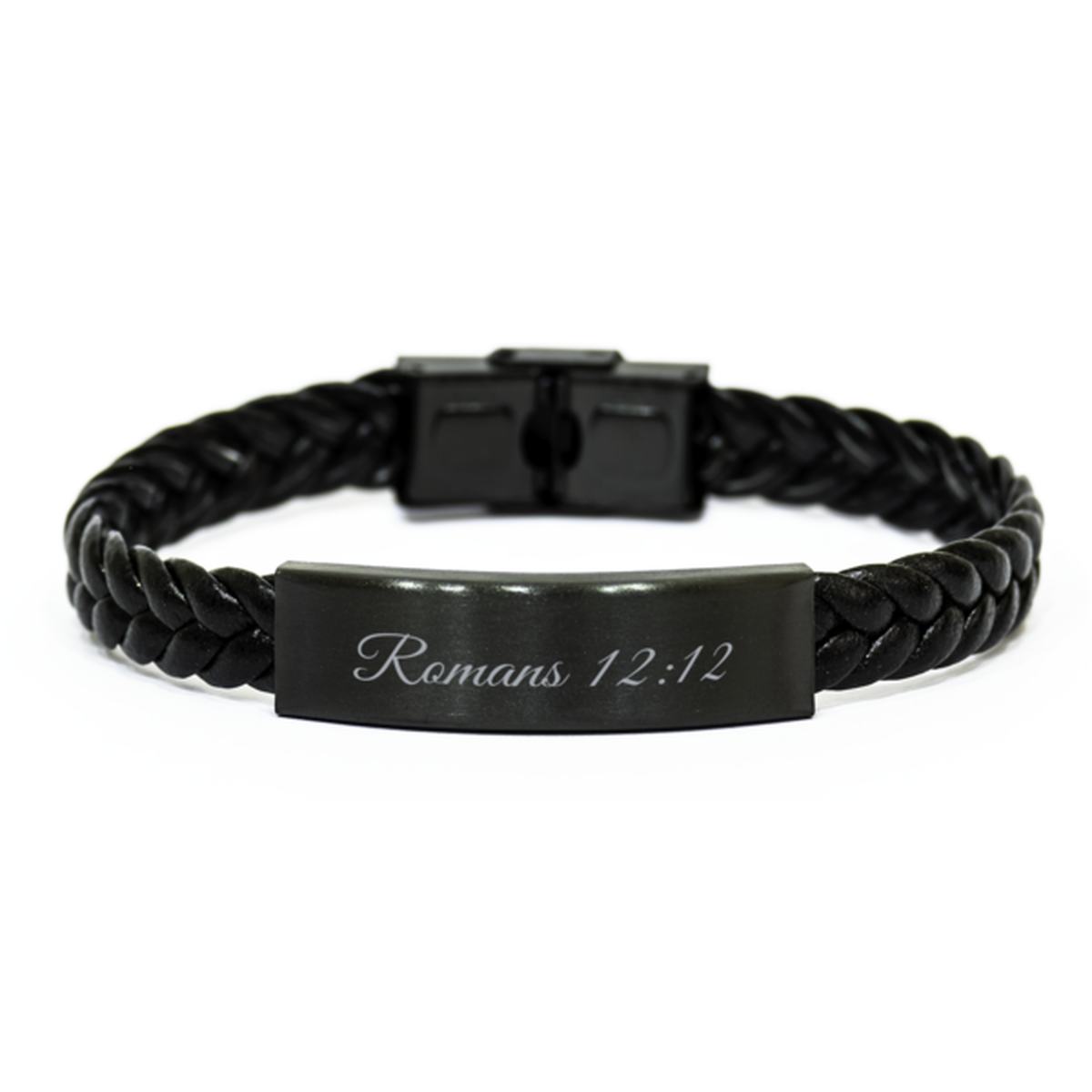 Romans 12 12 Bracelet Braided Leather