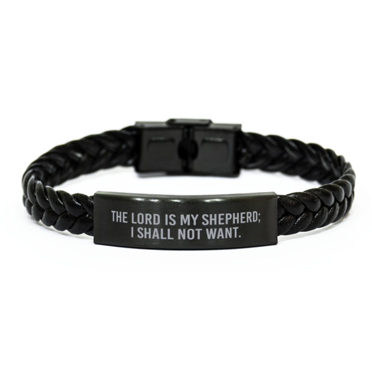 The Lord is my shepherd I shall not want bracelet Christian Mantra Gift for Men Women Christmas Birthday for Him Her Braided Leather Bracelet