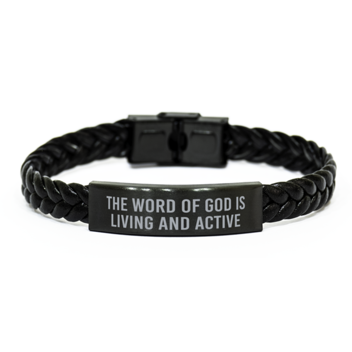 The word of God is living and active bracelet Christian Mantra Gift for Men Women Christmas Birthday for Him Her Braided Leather Bracelet