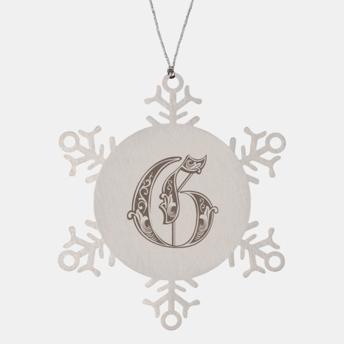 Personalized Initial G Ornament for Him Letter G Monogram Gift Alphabet Name Stainless Steel Snowflake Christmas Women