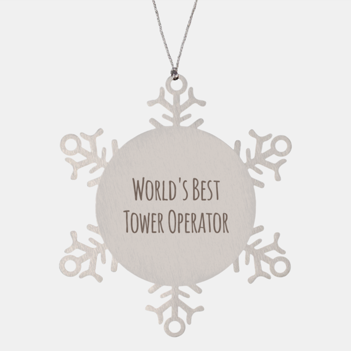 Tower Operator Ornament Christmas Gift Stainless Steel Snowflake Ornament