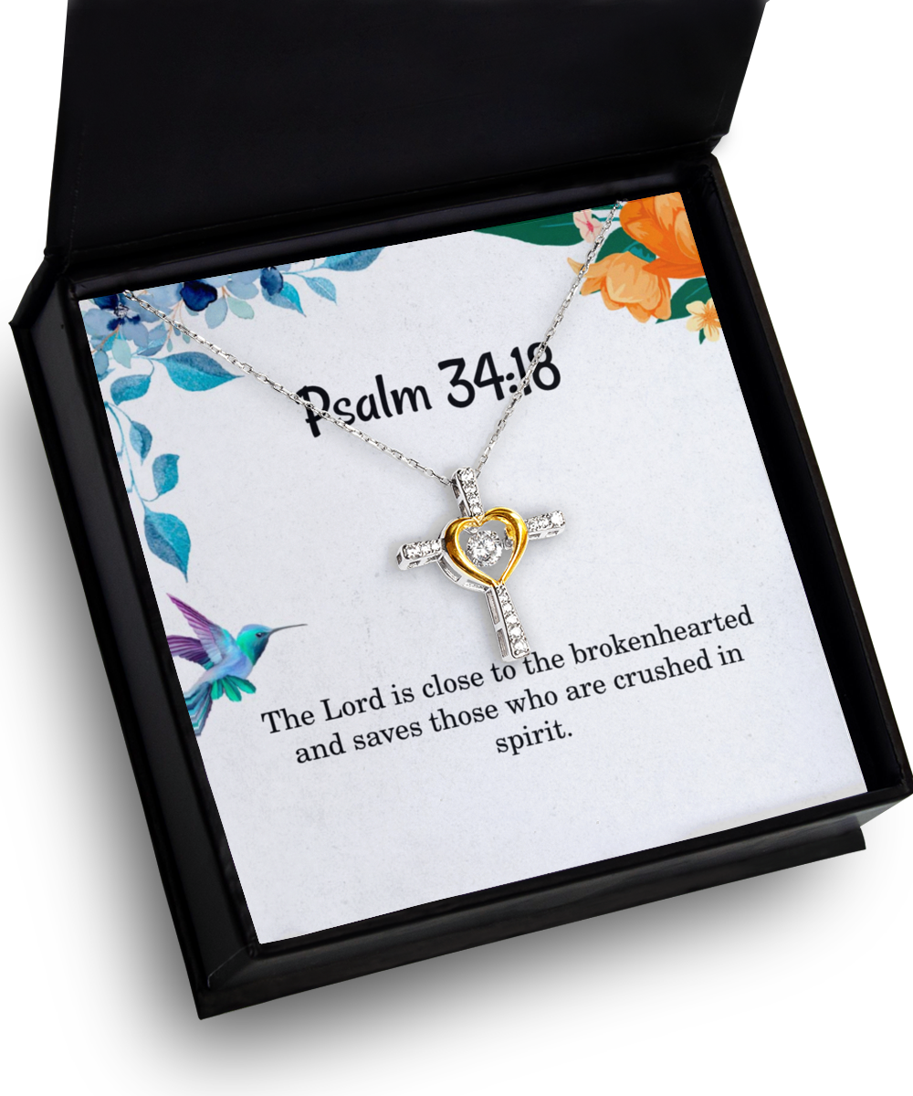 Psalm 34 18 Necklace Psalm 34:18 Gift Bible Verse Jewelry The Lord is close to the brokenhearted and saves those who are crushed in spirit