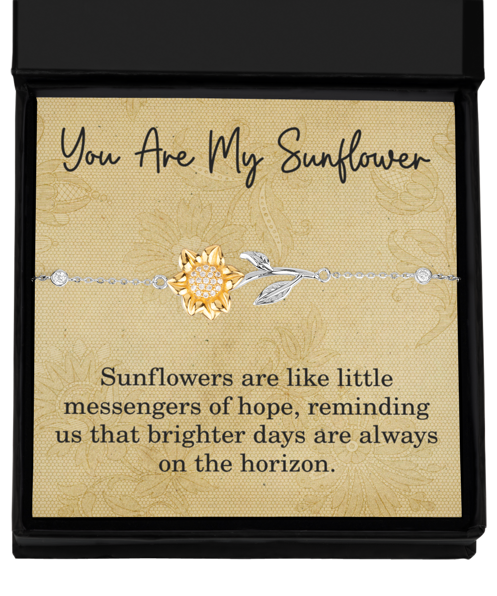 Sunflower Gift for Breast Cancer Patient You Are My Sunflower Bracelet Mothers Day Gift Messengers Of Hope Reminding Us That Brighter Days Are Always On The Horizon