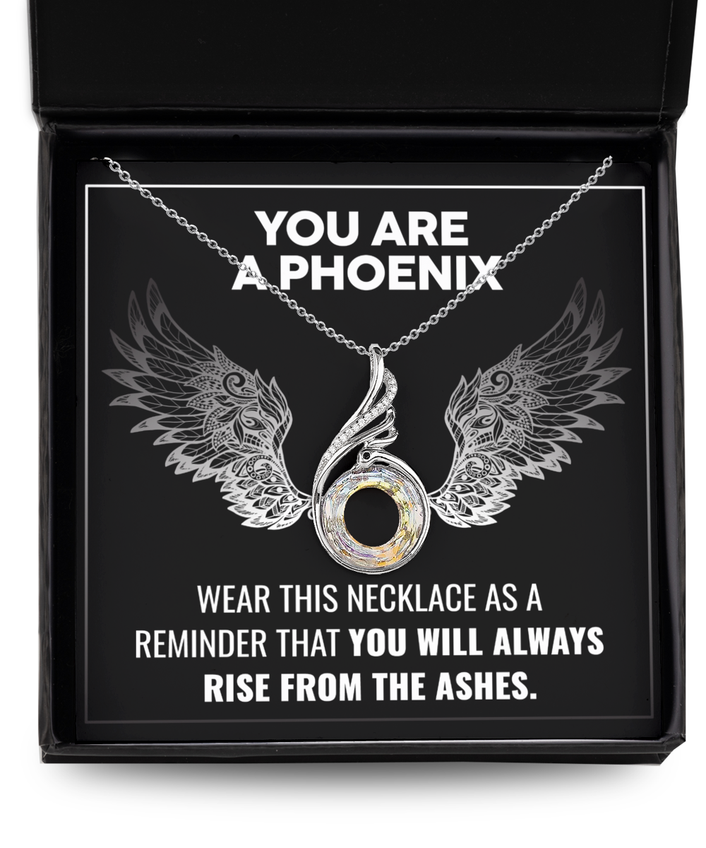 Phoenix Necklace, She is Strong, Graduation Gift for Her, Rise from Ashes, Encouragement Jewelry, Sorry for Your Loss