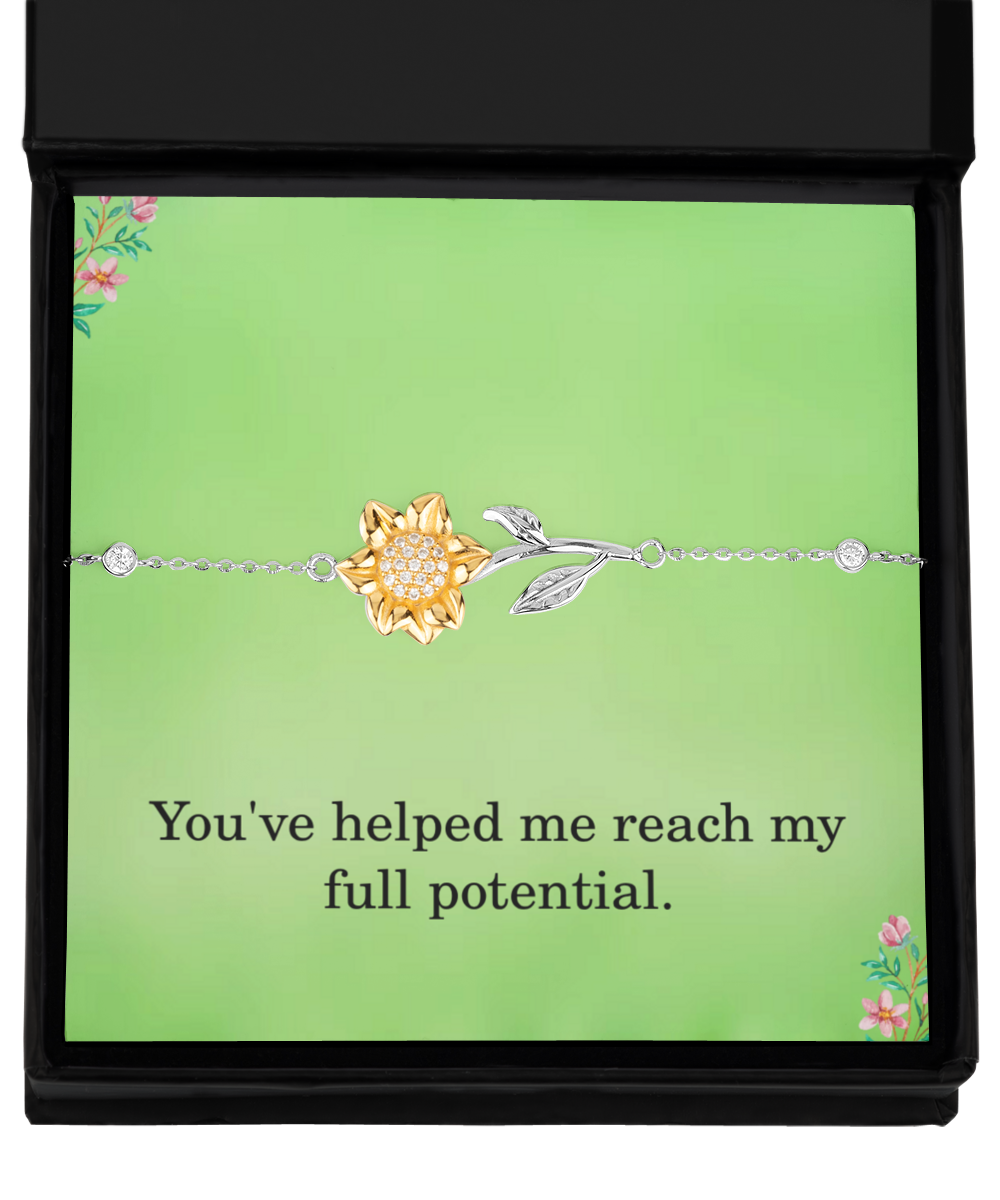 Youve Helped Me Reach My Full Potential Necklace Teacher Gift For Her Women 925 Sterling Silver Necklace And Pendant From Student