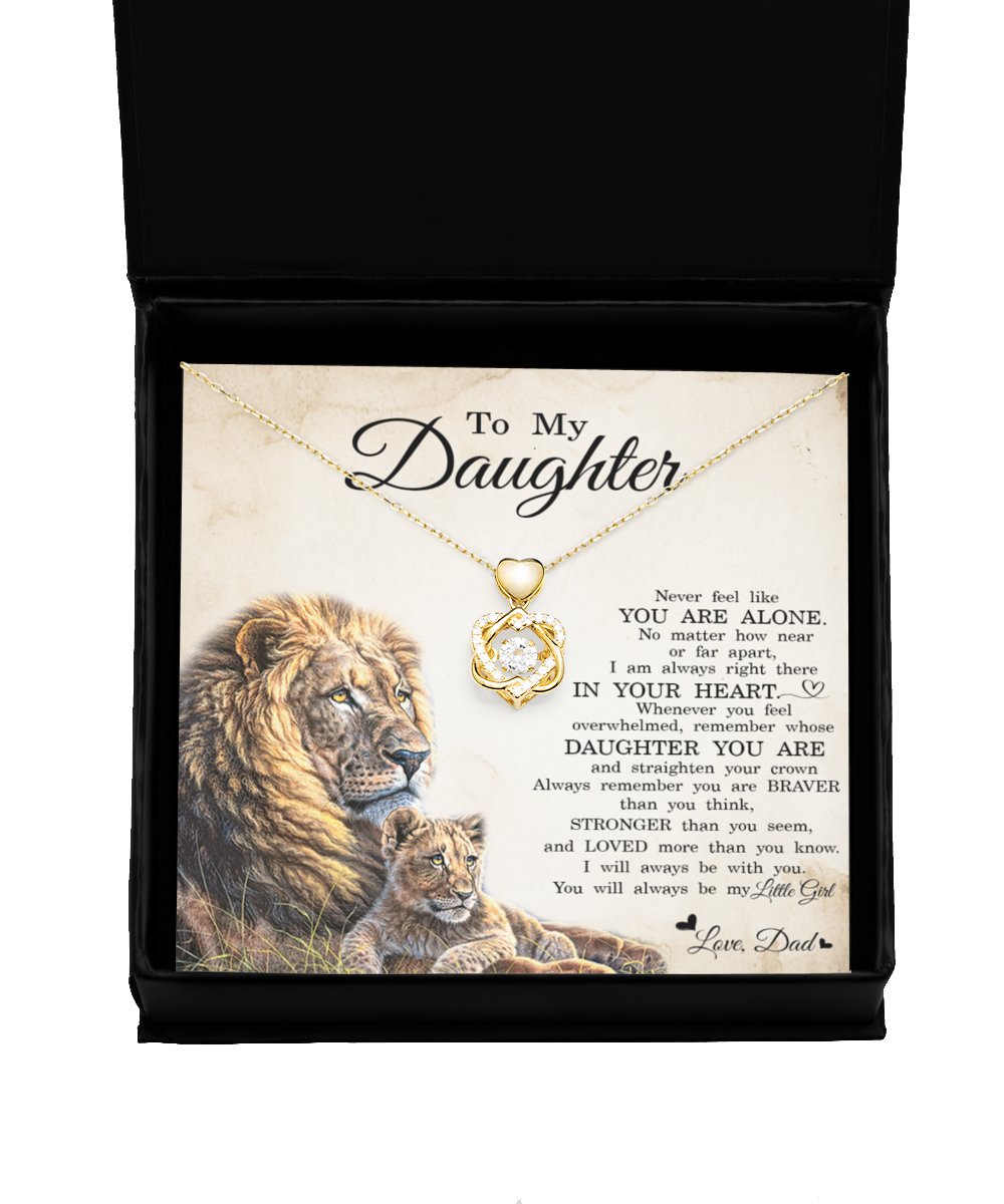 To My Daughter Necklace from Dad Lion Birthday Gift Christmas Graduation Jewelry