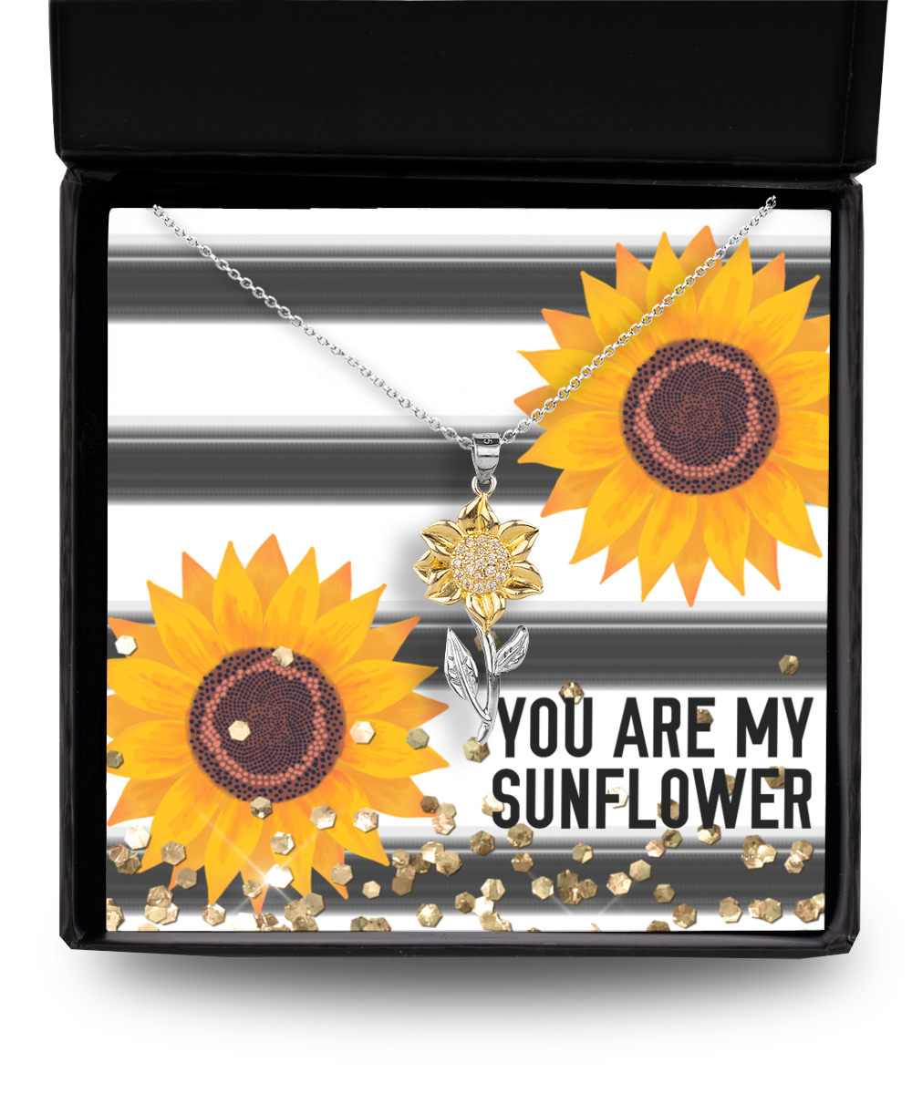 You are my Sunflower, Sunflower Necklace, Sunflower Jewelry, Daughter Jewelry, Granddaughter Christmas Gift