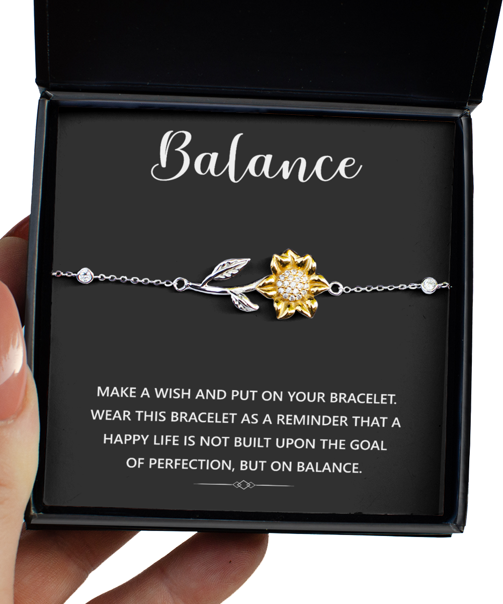 Happiness Bracelet, Sunflower Bracelet, Balance Life, Birthday Gift of Her, Daughter Christmas, Granddaughter Graduation