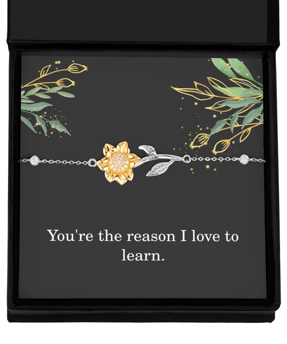 Youre The Reason I Love To Learn Necklace Teacher Gift For Her Women 925 Sterling Silver Necklace And Pendant From Student