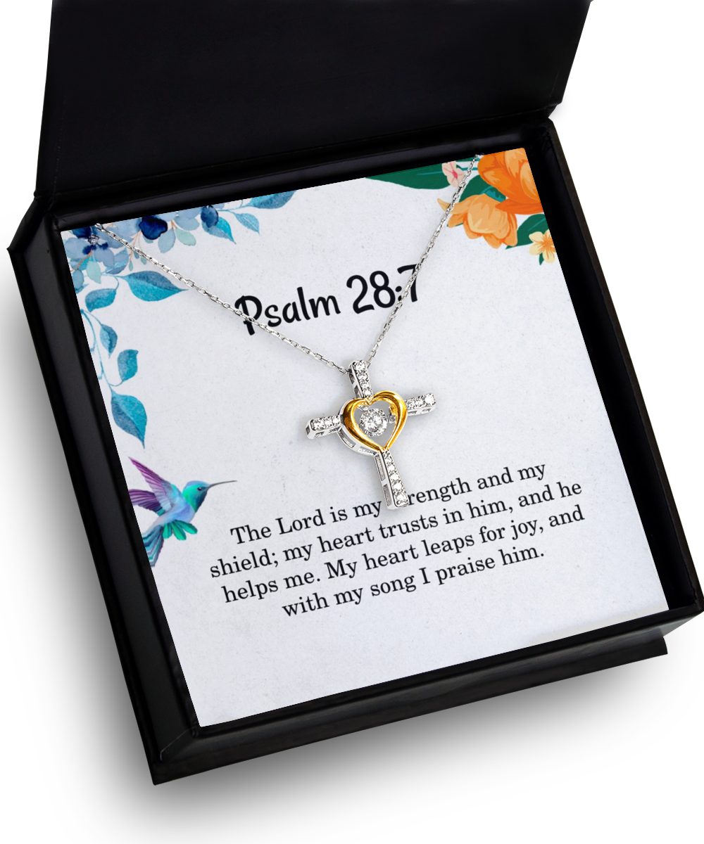 Psalm 28 7 Necklace Psalm 28:7 Gift Bible Verse Jewelry