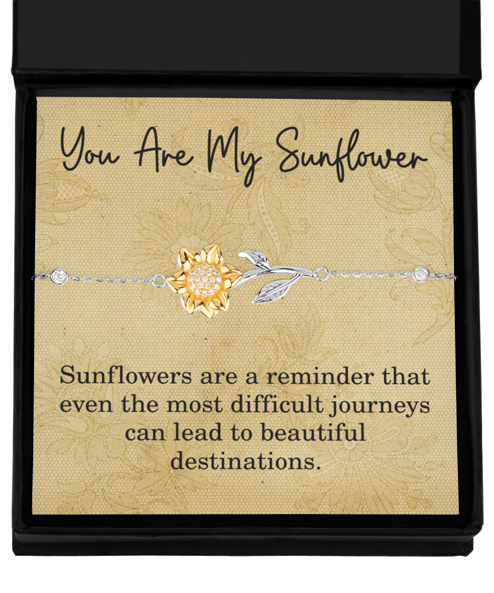 You Are My Sunflower Bracelet for Granddaughter Graduation Gift Beautiful Destinations Gold Plated 925 Sterling Silver for Women