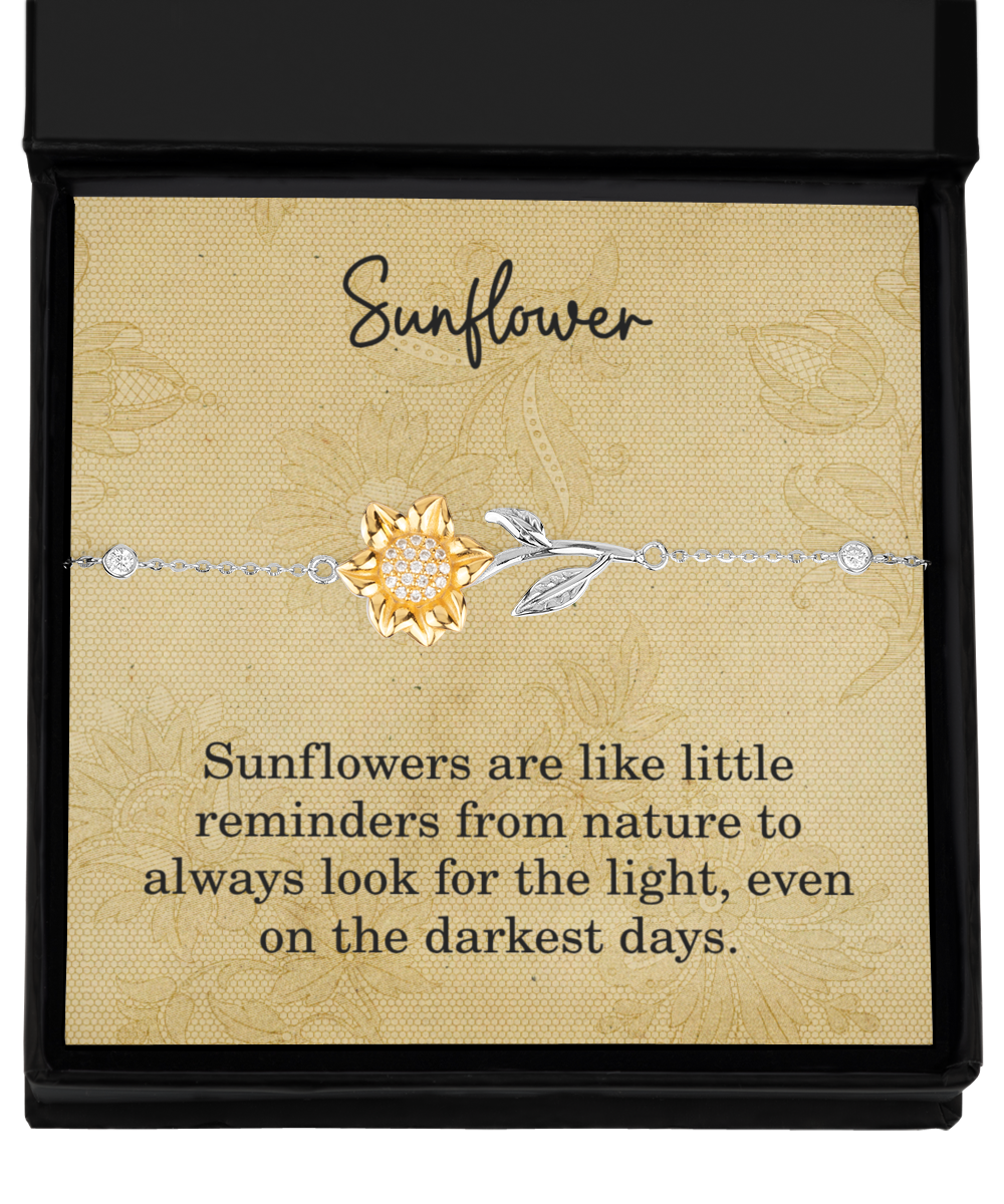 Sunflower Bracelet for Her Remembrance Gifts for Women Reminders From Nature To Always Look For The Light Even On The Darkest Days