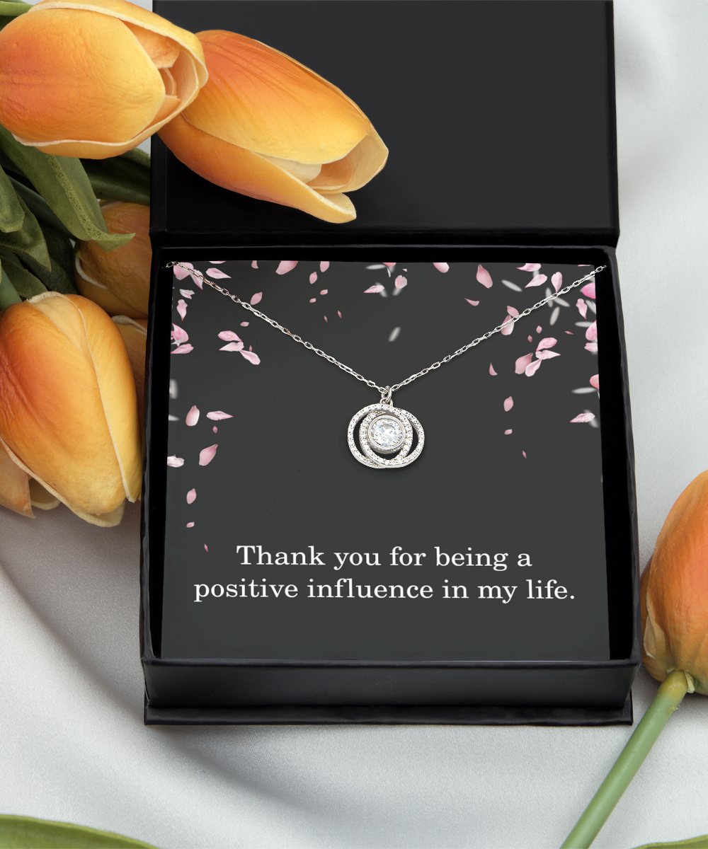 Thank You For Being A Positive Influence In My Life Necklace Teacher Gift For Her Women 925 Sterling Silver Necklace And Pendant From Student